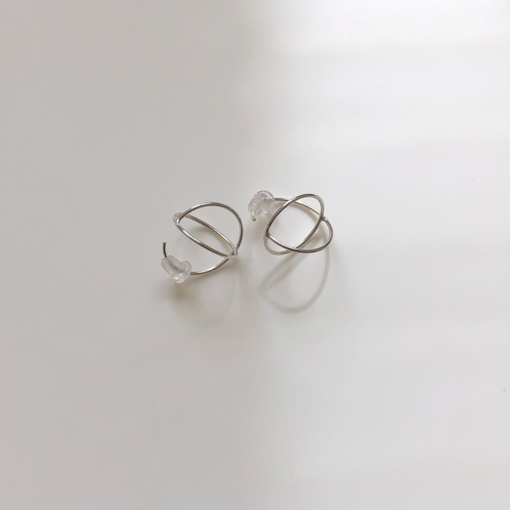 Sterling Silver Double Round Loops Earrings